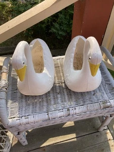 Swan Blow Mold Planters Union Products Inc. 16 Inch vintage pair swans 1987. - Picture 1 of 17