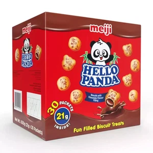 Meiji Hello Panda Chocolate Fun Filled Biscuits Bite Size Treat Pack of 30 x 21g - Picture 1 of 4