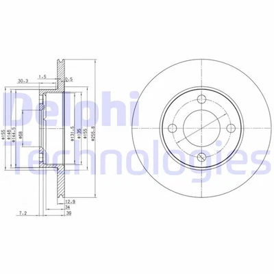 2x DELPHI Bremsscheibe Bremsscheiben Satz Bremsen Vorne BG2215 - Bild 1 von 2