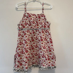 Vintage Y2K Mary-Kate And Ashley Floral Spaghetti Strap Babydoll Top Girl Size 7 - Picture 1 of 5