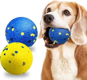 2 Pack Dog Balls Indestructible Tennis for Dogs Durable Yellow,Blue - Picture 1 of 7