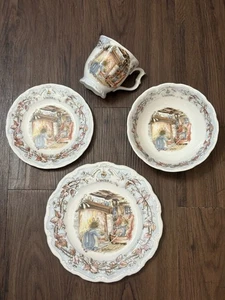 RARO Royal Doulton Winter Brambly Hedge Collection Juego de Almuerzo de 4 Piezas De Colección 1983 - Imagen 1 de 11