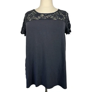 Camiseta Torrid Top Mujer 2X Gris Encaje Boho Capricho Hada Romance Oscuro - Imagen 1 de 12