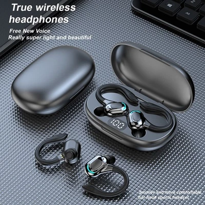 Bluetooth Headset| 5.0 TWS Wireless Earphones Earbuds Headphones Stereo Ear Hook - Image 1 of 4