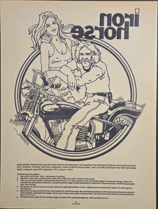 1981 EASYRIDERS IRON HORSE MAGAZIN BÜGELBILD T-SHIRT TRANSFERSEITE - BIKER CHICK - Bild 1 von 1