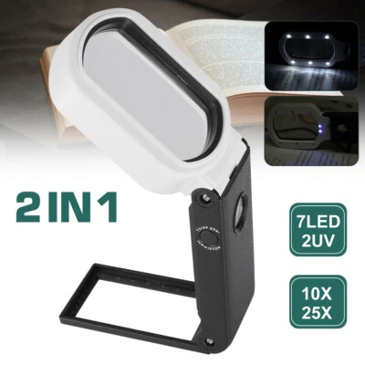 9 LED Magnifying Light 10/25X Magnifier Rechargeable Crafts Glass Lens Desk Lamp - Image 1 of 4