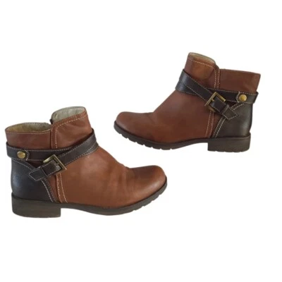 Natural Soul Size 8M BLYTHE All-Thru Comfort Brown Two Tone Zip Ankle Boots - Image 1 of 4
