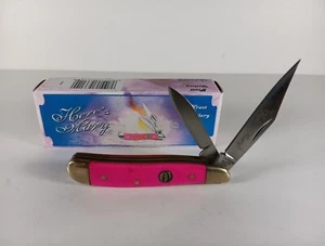Frost Cutlery Here's Mary Pink Smooth Handle 2 Blade Folding Pocket Knife - Picture 1 of 5