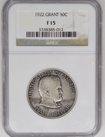 1922 Grant Commemorative Half-Dollar - NGC Fine-15 Cover