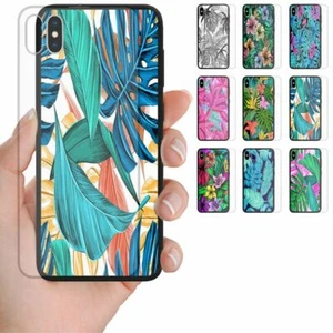 For OPPO Series Tropical Leaf Print Tempered Glass Back Case Mobile Phone #1 - Picture 1 of 10