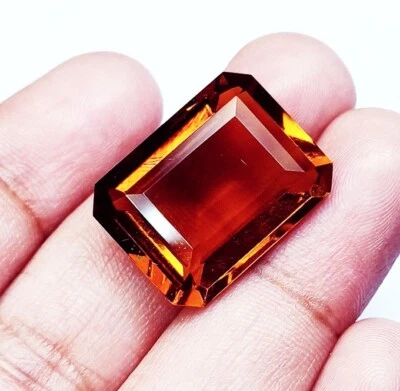 Smaragd Schliff Citrin 18.70 Karat Zertifiziert Lose Edelstein mit Gratis Gift - Bild 1 von 4