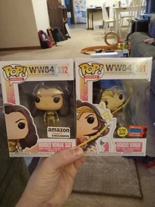 WW84 Wonder Woman #361 Funko Pop Glows in the Dark Plus Pop 332 Lot - Picture 1 of 2