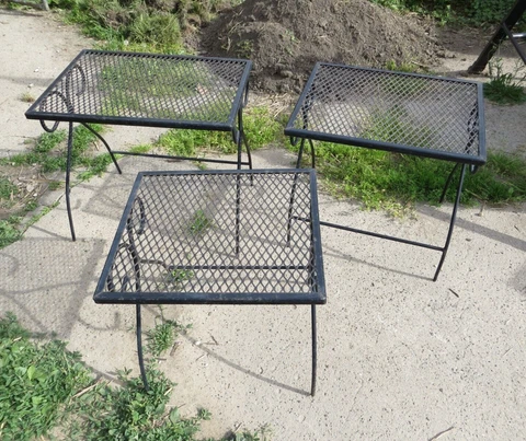 Mid Century Modern Tempestini Wrought Iron Nesting Tables Vintage Patio Furnitur Cover