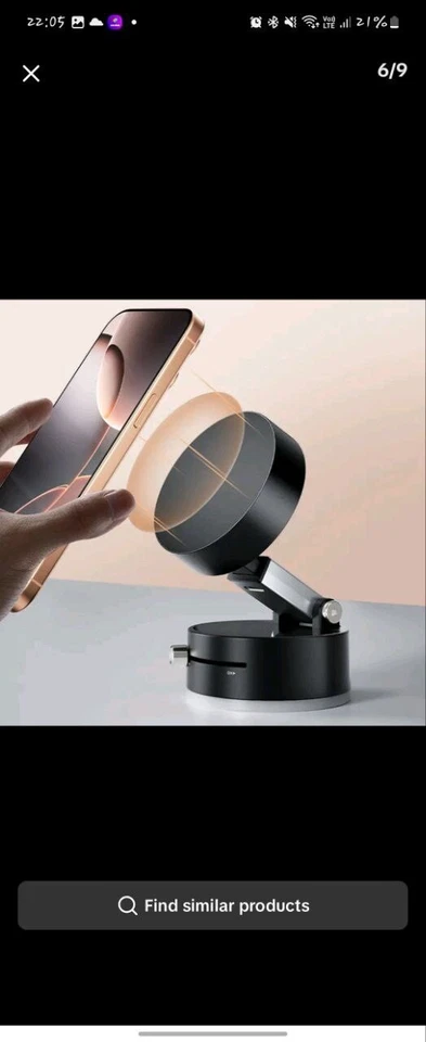 Cute  Strong Vacuum Magnetic Phone Holder Foldable Car Mount Suction - Image 1 of 4