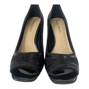 Ellen Tracy Randy Womens Shoes Size 9M Black Pumps Peep Toe Stiletto Heels - Picture 1 of 19