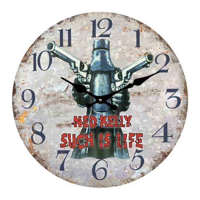 Clock French Country Wall Clocks 17cm NED KELLY Such is Life Small - image 1 of 1