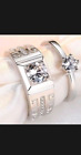 Simulated Diamond 4Ct Round Wedding Bridal Set Ring 14k White Gold Plated Silver