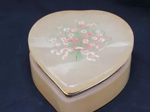 Vintage George-Good Alabaster Trinket Box - Handcrafted in Italy - Preowned - Picture 1 of 10
