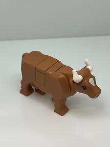 Lego Brand New Cow with Light Nougat Muzzle and White Spot on Head Pattern - Picture 1 of 5