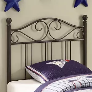 Twin Size Metal Headboard Scroll Design Dark Bronze Finish - Picture 1 of 12