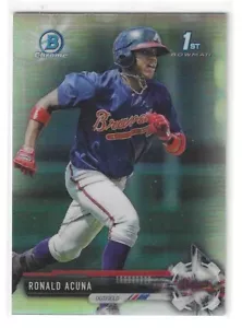 2017 Bowman Chrome Ronald Acuna Refractor RC Rookie /499 SP - Picture 1 of 2
