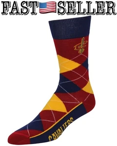 Cleveland Cavaliers Team Logo Argyle Crew Socks, One Size - NEW! FAST! - Picture 1 of 5