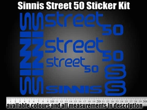 Sinnis Street 50 Scooter / moped Decals/Stickers ALL COLOURS AVAILABLE street50  - Picture 1 of 2