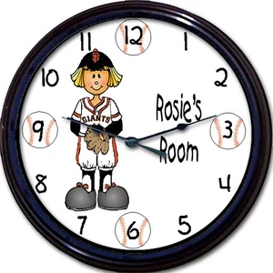 "San Francisco Giants Reloj de Pared Personalizado para Niñas MLB Béisbol Personalizado Nuevo 10" - Imagen 1 de 1
