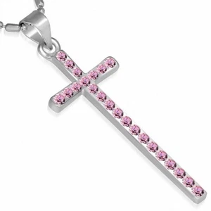 Alianza De Cristal Fantasía Collar Con Cadena De Charm Con Rosa Zirconita - Imagen 1 de 1