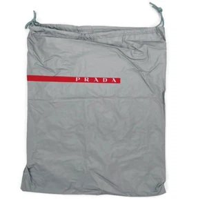Prada Gray Silver Vinyl Drawsting Dust Bag 12.5"x15.5" - Picture 1 of 3