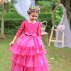 Flower Girls Kids Maxi Dress Layered Princess Pageant Wedding Party Prom Gown - Picture 1 of 45