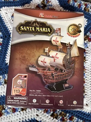 Puzzle 3D Santa Maria Caravella Cristoforo Colombo Carabela 113 piezas CUBICFUN Foto 1 de 4