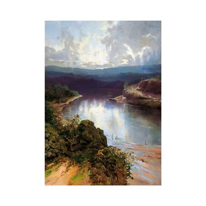 WC Piguenit, An Australian Fjord, 1901, Lustre Canvas Print, B2 Size - Picture 1 of 10
