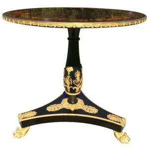 Empire Revival  c.1900 Gilt Bronze-Mount Marquetry Center Table H.B. Herts Sons - Picture 1 of 7