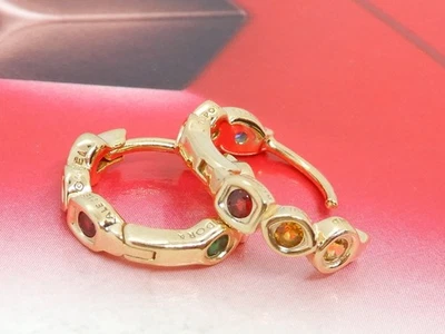 Pandora Marvel The Avengers Infinity Stones 14k Gold P Hoop Earrings 262587C01 - Image 1 of 4