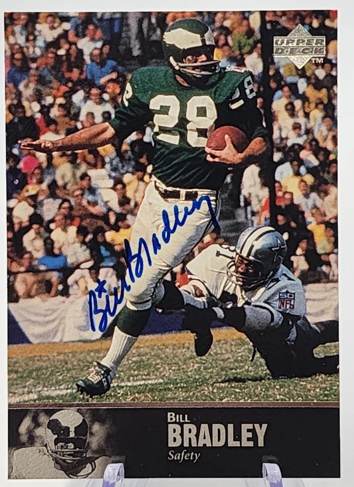 🏈 BILL BRADLEY AUTO 1997 Upper Deck NFL Legends - EAGLES #AL-43 (AU) 🌟  - Image 1 of 2