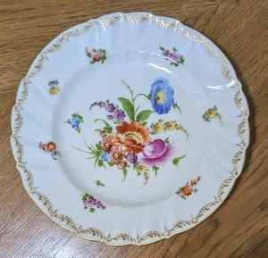 Antique 1888-1901 Richard Klemm DRESDEN Porcelain Salad Plate, Ø8.2" - Picture 1 of 6
