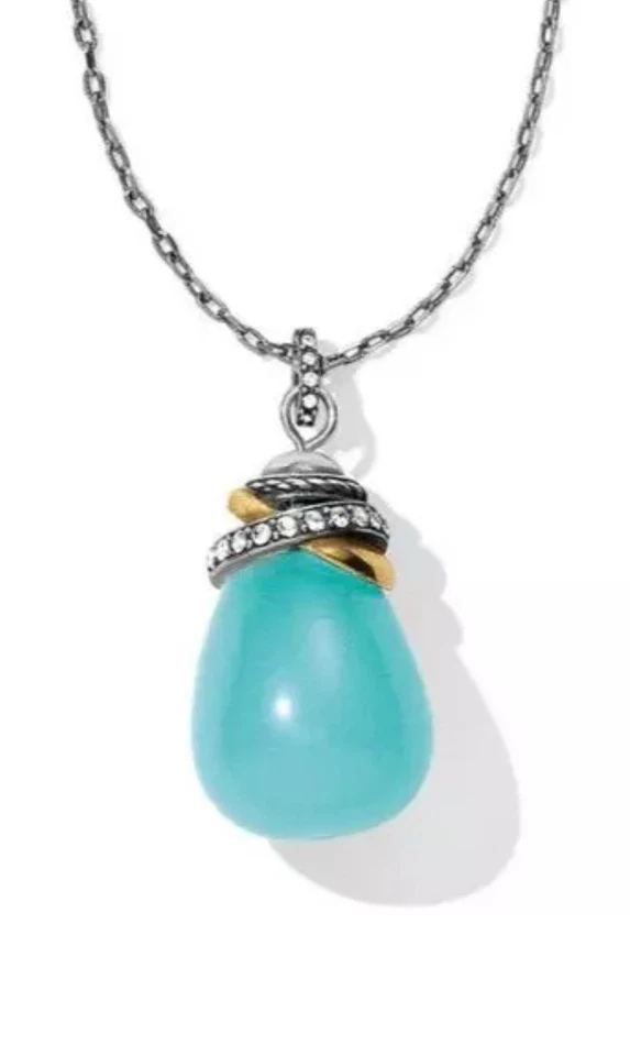 Brighton Neptune's Rings Pearl 2 Tone Silver Gold Long Necklace NWTag