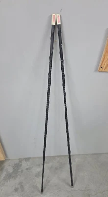 Juego de antenas Kenworth CB (x2) - 45" remolino negro, empuñaduras con logotipo blanco, base cromada Foto 1 de 4