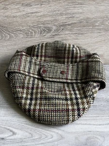 Vintage Carriglen Made In England Vintage Wool Plaid Golf Cap Hat - Picture 1 of 5