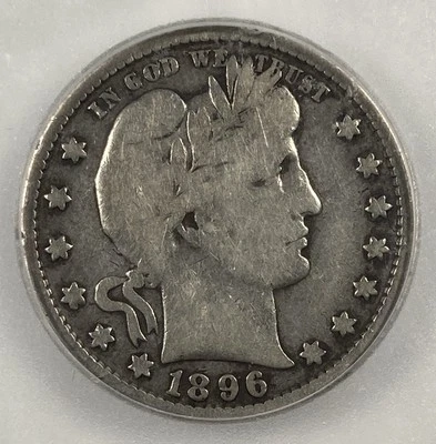 1896-S Barber Quarter. .25. ICG VG10. Super Choice. - Image 1 of 4