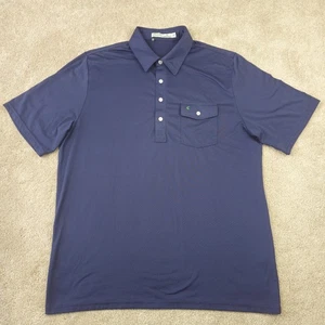 Criquet Golf Polo Shirt Mens Extra Large Navy Performance Stretch Pocket Knit - Picture 1 of 8