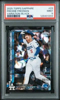 FREDDIE FREEMAN 2025 Topps Chrome Sapphire Image Variation Black /10 PSA 9 #23 - Image 1 of 2