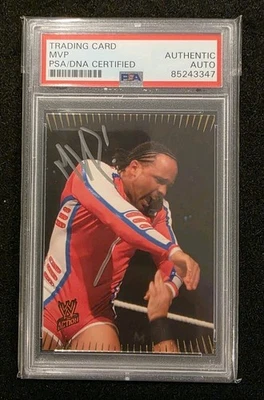 MVP Signed 2007 Topps WWE Action #45 Rookie Card RC Autograph PSA/DNA - Image 1 of 2
