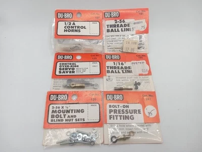 Lot of 6 Du-Bro, Cat # 107, 120, 125, 181, 190, 241 RC R/C Airplane Bolts Horns+ - Image 1 of 4