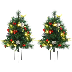 2 Pack Christmas Tree 22.5" Artificial Tree Xmas Decor with Warm White Lights - Picture 1 of 7