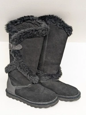 Botas de vestir informales Bearpaw Sheilah 2139W para mujer talla 7 negras de gamuza sin cordones Foto 1 de 4