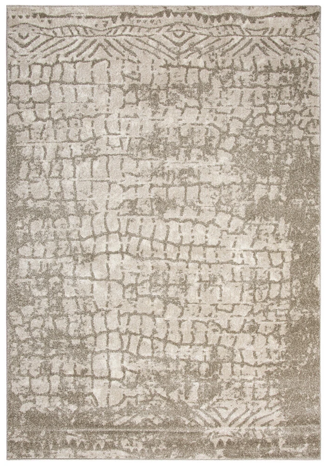 Rizzy Rugs Beige Contemporary Scales Rows Diagonals Area Rug Striped VCA102 - Image 1 of 4