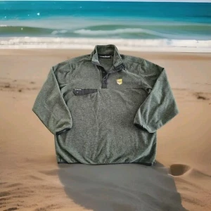 Dri Duck Pullover Mens XL 1/4 Snap Button Fleece Mock Neck Green Synchilla UPS - Picture 1 of 9