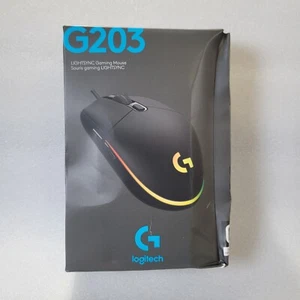 Mouse para juegos Logitech G203 Lightsync negro con cable 910-005790 SELLADO - Imagen 1 de 4
